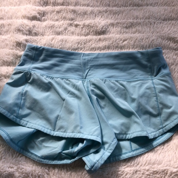 light blue lululemon speed up shorts - Picture 1 of 3